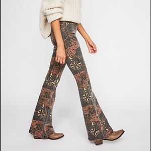 Free People Batik Printed Penny Pull On Flares